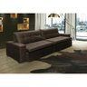 Sofá Retrátil e Reclinável Oklahoma 3,02M com Molas e Pillow No Assento Tecido Suede Café - 2