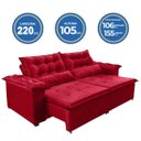 Ver imagem 2 de Sofá Top Veneza 2,20m Retrátil com Molas Vermelho