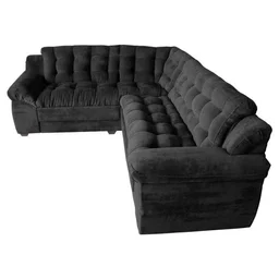 Sofá Madrid Premium Suede 2,45M/2,00M Preto - 3