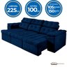 Sofá 3 Lugares Retrátil e Reclinável Glamour 225 Azul - 3