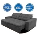 Ver imagem 2 de Sofá Amazonas 2,90M Retrátil com Molas Cinza