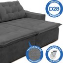 Ver imagem 3 de Sofá Amazonas 2,90M Retrátil com Molas Cinza