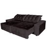 Sofá Euro Retrátil e Reclinável 2,20M Veludo Light Preto - 3