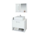 Ver imagem 3 de Gabinete Banheiro Malibu 50 Cm Armário com Cuba e Espelheira:branco