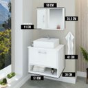 Ver imagem 2 de Gabinete Banheiro Malibu 50 Cm Armário com Cuba e Espelheira:branco