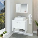 Ver imagem 1 de Gabinete Banheiro Malibu 50 Cm Armário com Cuba e Espelheira:branco