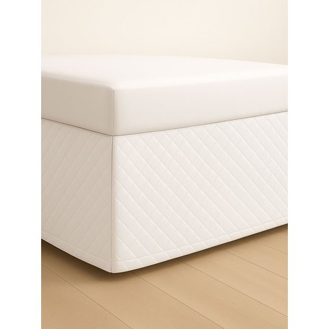 Saia para Cama Box Matelada com Elástico Casal Branco 1 Peça