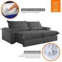 Ver imagem 2 de Sofá Retrátil e Reclinável 200m Genova - Movenzo Estofados