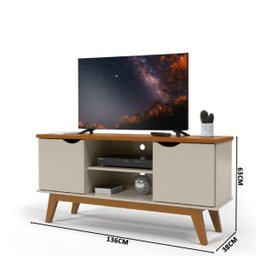 Rack para Sala Off White Cumaru Prism Patrimar - 3