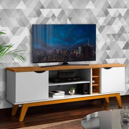 Rack para TV Branco Acetinado Cumaru Prism Patrimar - 1