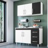 Kit Cozinha Isabel 120cm Branco Preto-Ajl Móveis - 2