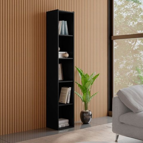 Livreiro Janaina com 4 Prateleiras Preto- AJL Móveis