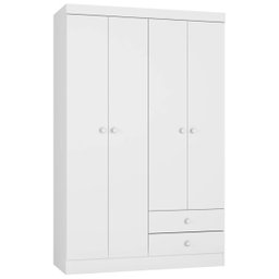 Guarda-Roupa 4 Portas Infantil Louise 190cm Branco Ajl-Móveis - 2