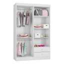 Ver imagem 3 de Guarda-Roupa 4 Portas Infantil Louise 190cm Branco Ajl-Móveis