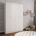 Ver imagem 1 de Guarda-Roupa 4 Portas Infantil Louise 190cm Branco Ajl-Móveis