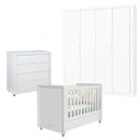 Ver imagem 1 de Quarto de Bebê 4 Portas Tutto New com Cômoda Gaveteiro Branco Acetinado - Matic
