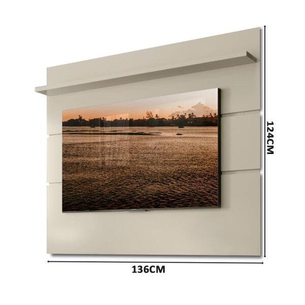 Painel para TV Pequeno Prism 1.4 Off White Patrimar - 4