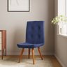 Cadeira de Jantar Drop Com Botão Base Pé Palito Madeira Corino Azul Marinho - Amey Decor - 2