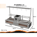 Ver imagem 2 de Churrasqueira Hotbox Parrilla Dupla Grelha Argentina + Uruguaia - Bancada + Kit Tendal