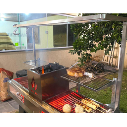 Churrasqueira HotBox Parrilla Dupla Grelha Argentina + Uruguaia - BANCADA + KIT TENDAL - 5