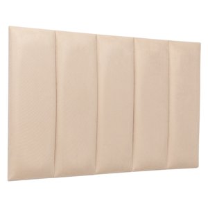 Cabeceira Solteiro Veludo Marfim Placa Modulada Estofada Ripada Adesiva