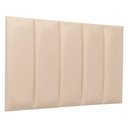 Ver imagem 1 de Cabeceira Solteiro Veludo Marfim Placa Modulada Estofada Ripada Adesiva