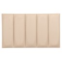 Ver imagem 2 de Cabeceira Solteiro Veludo Marfim Placa Modulada Estofada Ripada Adesiva