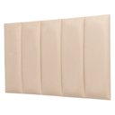 Ver imagem 3 de Cabeceira Solteiro Veludo Marfim Placa Modulada Estofada Ripada Adesiva