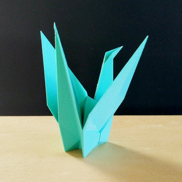 Estatueta Pássaro Tsuru P - 10 Cm Altura - Toque 3D: Azul Tiffany - 3