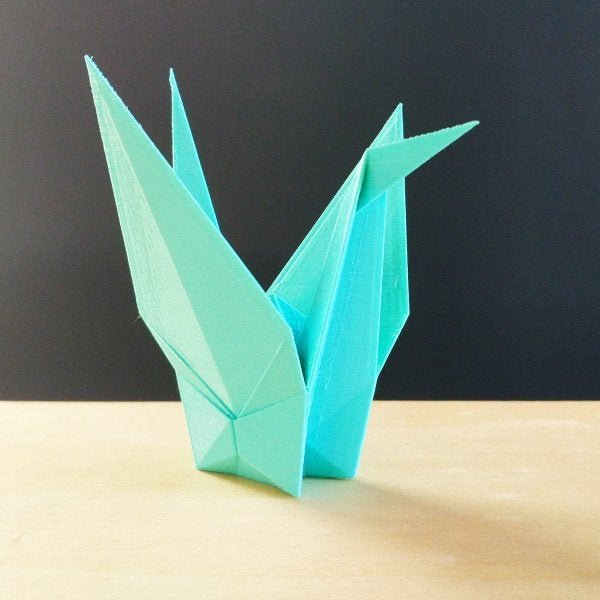 Estatueta Pássaro Tsuru P - 10 Cm Altura - Toque 3D: Azul Tiffany - 2