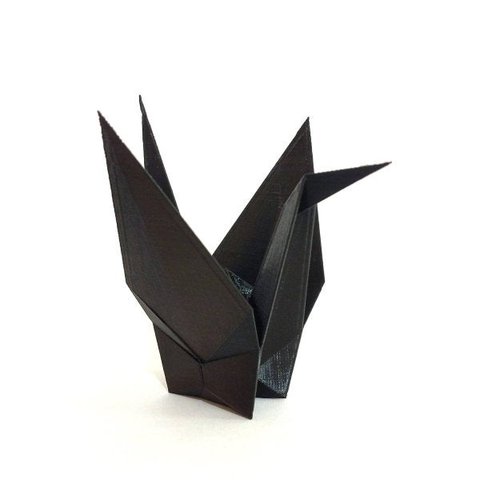 Estatueta Pássaro Tsuru M - 13 Cm Altura - Toque 3D: Preto