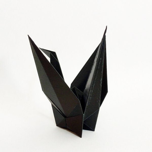 Estatueta Pássaro Tsuru M - 13 Cm Altura - Toque 3D: Preto - 3