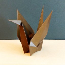 Estatueta Pássaro Tsuru G - 18 Cm Altura - Toque 3D: Bronze - 2