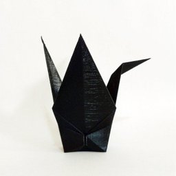 Estatueta Pássaro Tsuru G - 18 Cm Altura - Toque 3D: Preto - 2