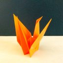 Ver imagem 2 de Estatueta Pássaro Tsuru G - 18 Cm Altura - Toque 3D: Laranja