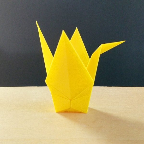Estatueta Pássaro Tsuru G - 18 Cm Altura - Toque 3D: Amarelo - 3
