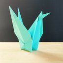 Ver imagem 2 de Estatueta Pássaro Tsuru G - 18 Cm Altura - Toque 3D: Azul Tiffany