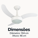 Ver imagem 6 de Ventilador de Teto Infinity Lux 2003 Branco com 3 Pás de MDF Controle Remoto