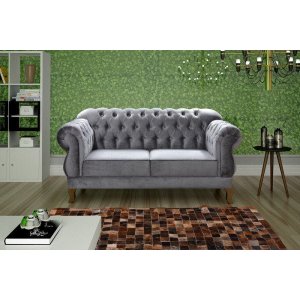 Namoradeira Chesterfield Elisabeth Cinza