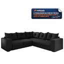 Ver imagem 4 de Sofá de Canto Retrátil 5 Lugares Veludo New Qatar Selmer Preto