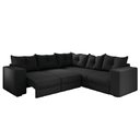 Ver imagem 1 de Sofá de Canto Retrátil 5 Lugares Veludo New Qatar Selmer Preto