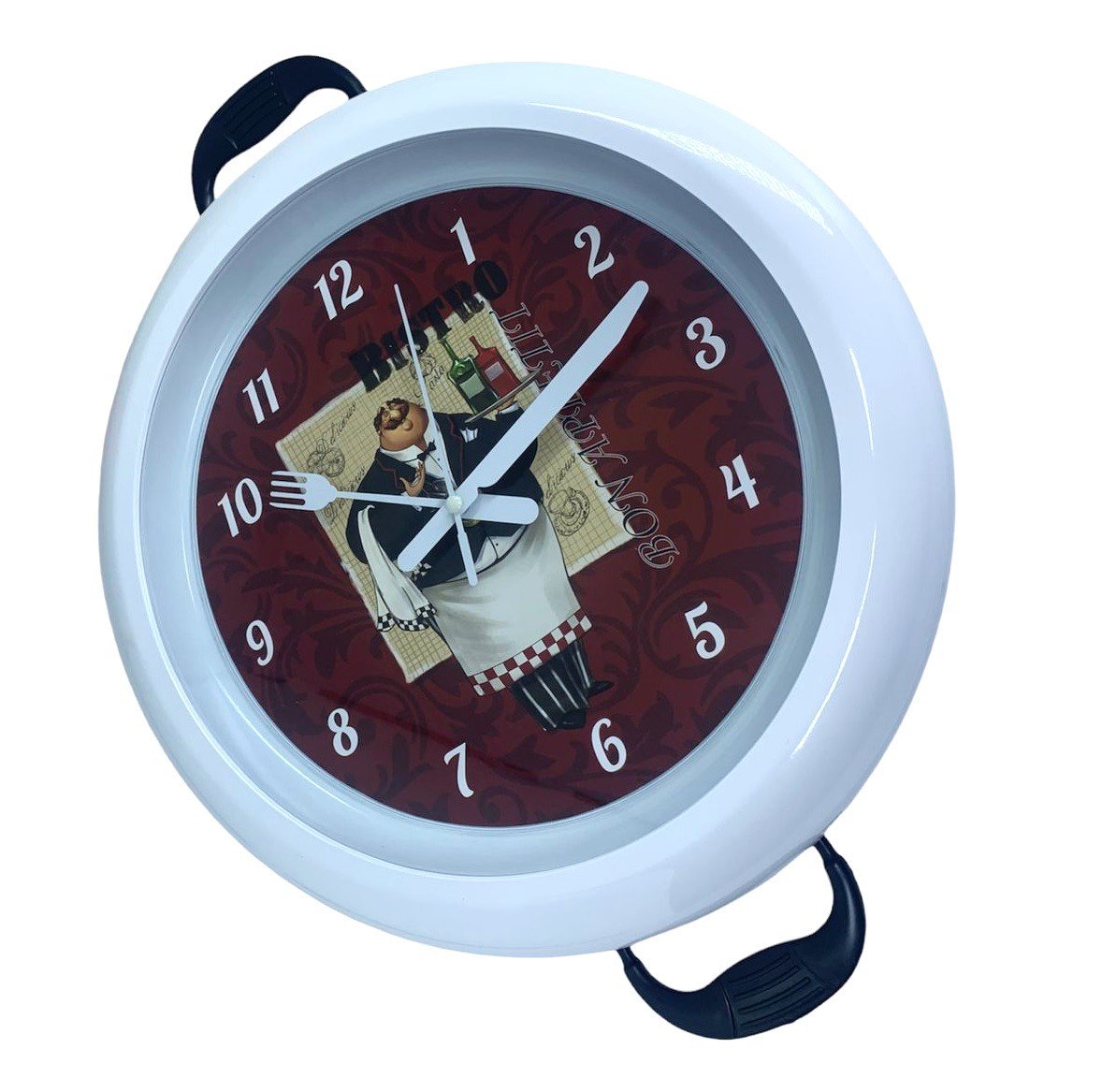 Relógio Parede Cozinha Decorativo Moderno Redondo Panela Bco Quartz Relógio Decorativo, Relógio para - 5