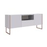 Balcão Buffet 2 Portas 1 Gaveta Vesta 180cm Thassos-Branco-Cobre Artesano - Artesano Home - 1