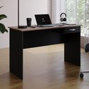 Ver imagem 1 de Mesa de Escritório Home Office Kick 120cm com 01 Gaveta Savana Preto - Desk Design