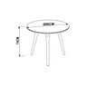 Mesa de Jantar Redonda 90cm Preta-Pés Escuros Palito Retrô Artesano - Artesano Home - 3