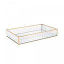 Ver imagem 2 de Bandeja de Metal com Espelho Dourada 15cm X 25cm X 4cm