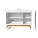 Ver imagem 4 de Balcão Aparador Buffet Absoluto 3 Portas com Pés de Madeira Retrô Off White/Nature J&A