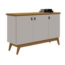 Ver imagem 1 de Balcão Aparador Buffet Absoluto 3 Portas com Pés de Madeira Retrô Off White/Nature J&A