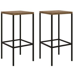 Kit 02 Banquetas Alta Vermont-preto Industrial Artesano - Artesano Home