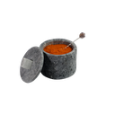 Ver imagem 2 de Açucareiro Farinheira Gourmet Pedra Sabão com Colher P 7cm